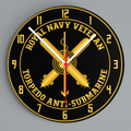 Royal Navy Veteran 'Torpedo Anti-Submarine' Glass Hanging Photo Clock