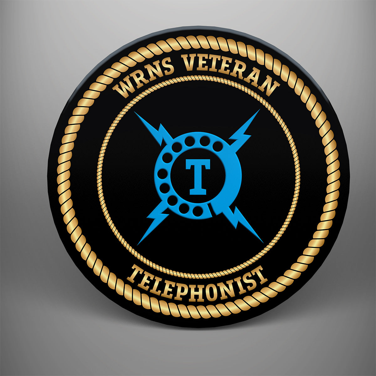WRNS Veteran 'Telephonist' design on a glass coaster set