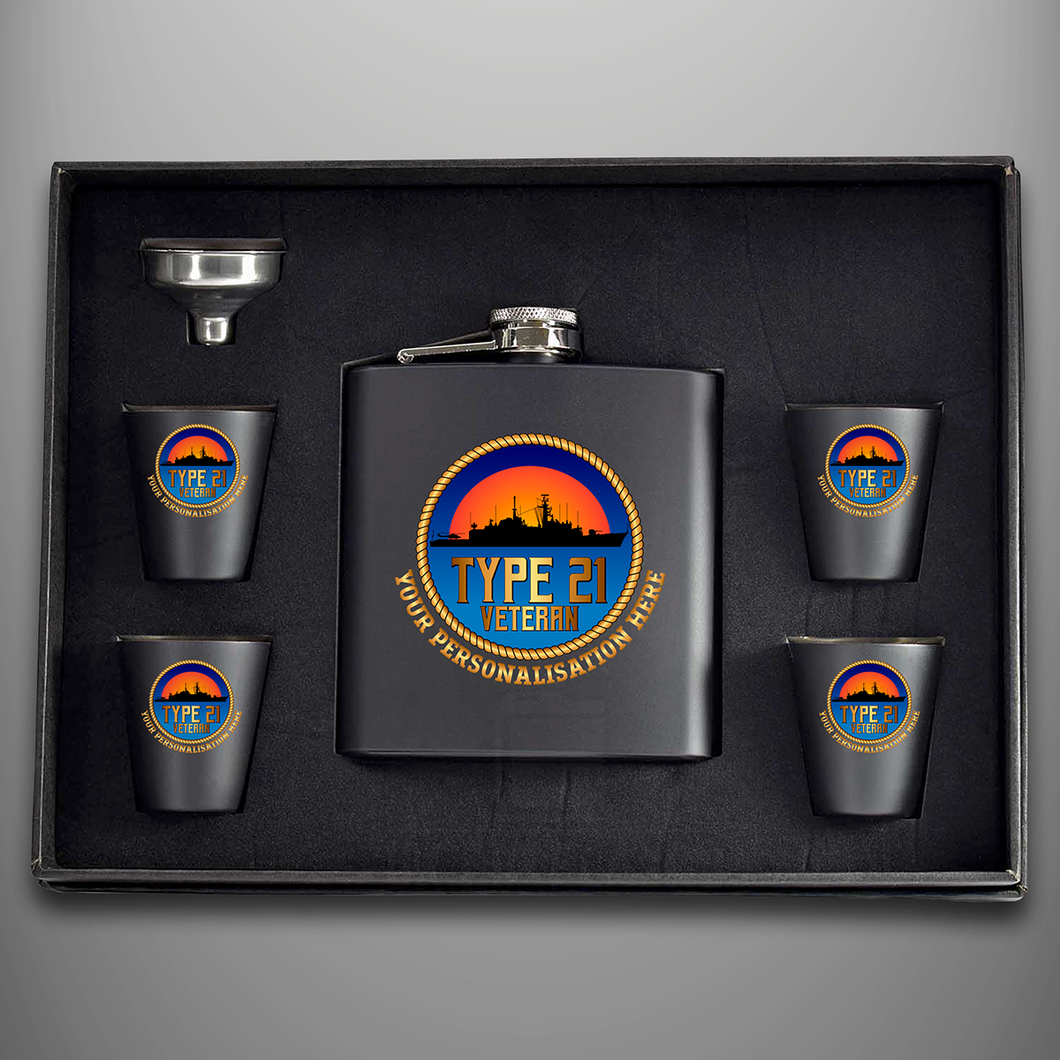 Royal Navy 'Type 21 Veteran' Hip Flask - Personalised