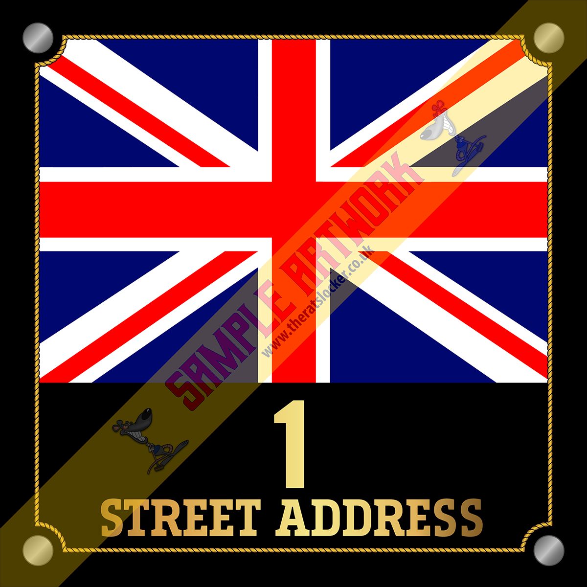 Union Flag personalised acrylic house sign