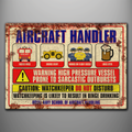 School of Aircraft Handling vintage aluminium sign