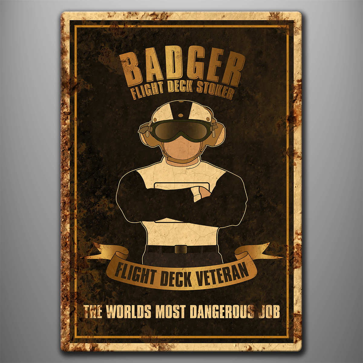 Flight Deck Veteran – Badger vintage aluminium sign
