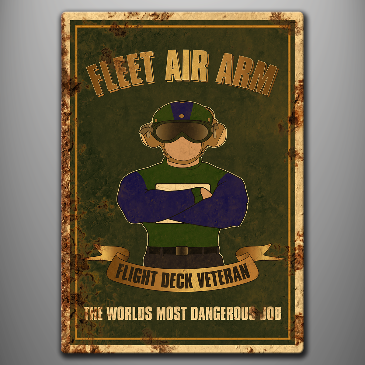 Flight Deck Veteran – Pinkie vintage aluminium sign