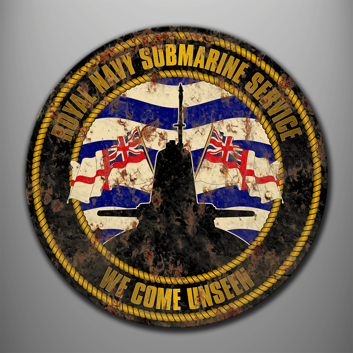 Royal Navy Submarine Service vintage aluminium sign