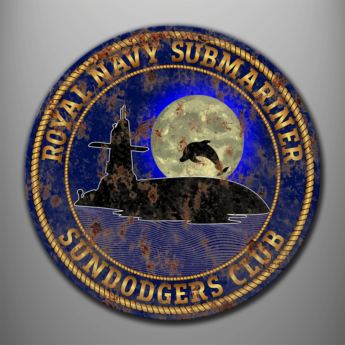 Royal Navy Submariner Sundodgers Club vintage aluminium sign