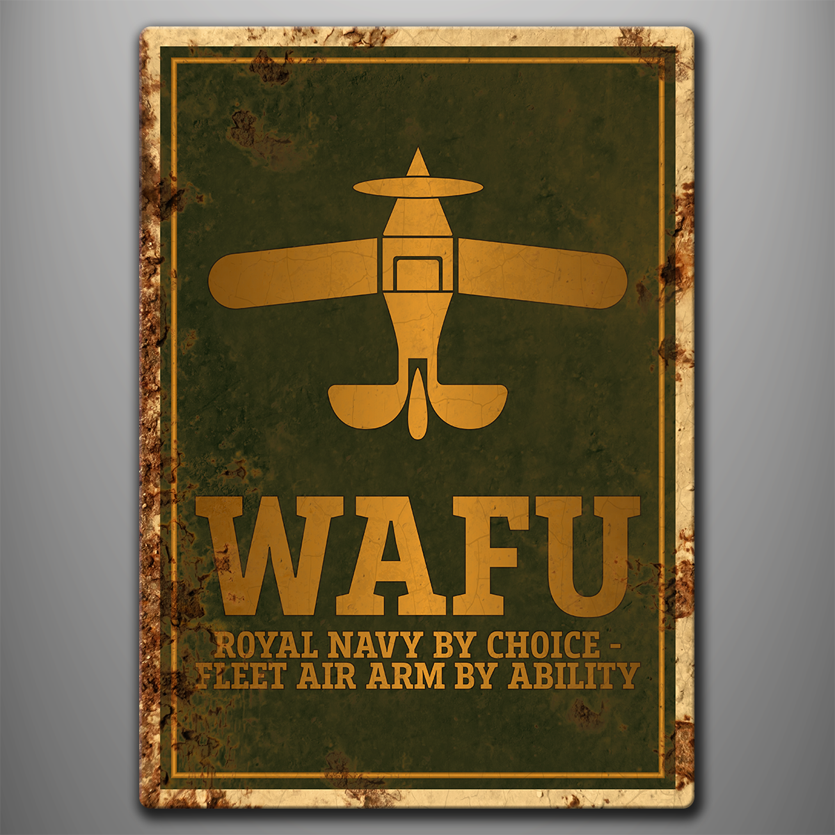 WAFU vintage aluminium sign