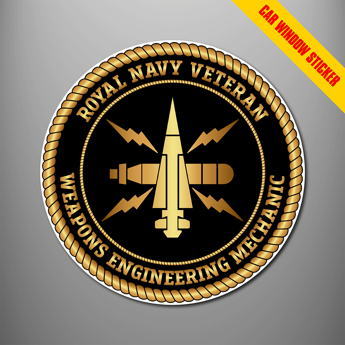 Royal Navy Veteran 'Weapons Engineering Mechanic' Car Window Sticker