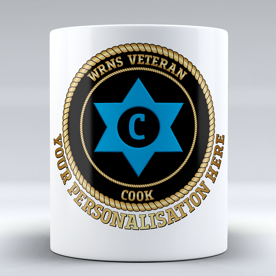 Women's Royal Naval Service Veteran 'Cook' Branch Badge Personalised Mug