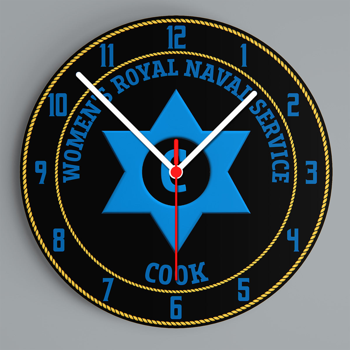 WRNS Veteran 'Cook' design on a glass wall clock