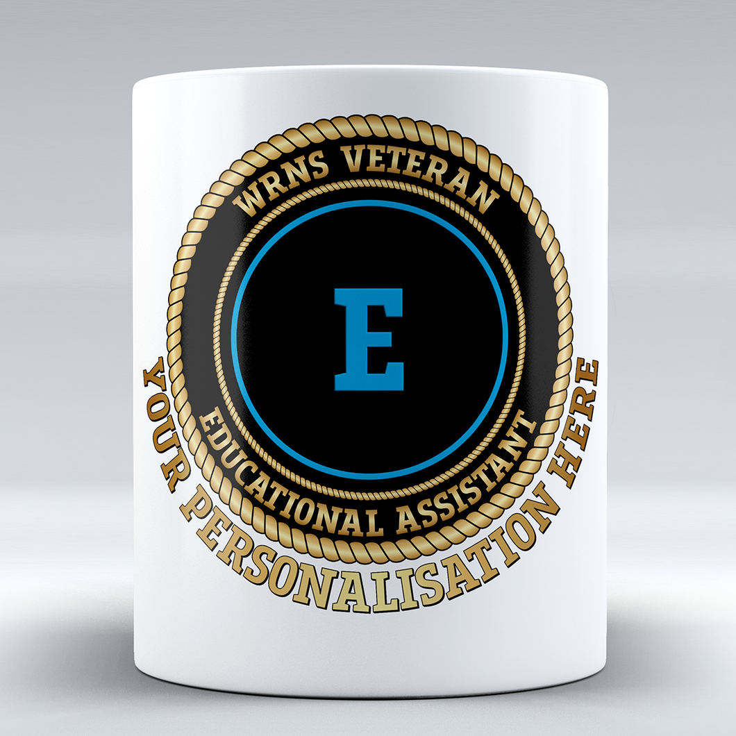 Women's Royal Naval Service Veteran 'Educational Assistant' Branch Badge Personalised Mug