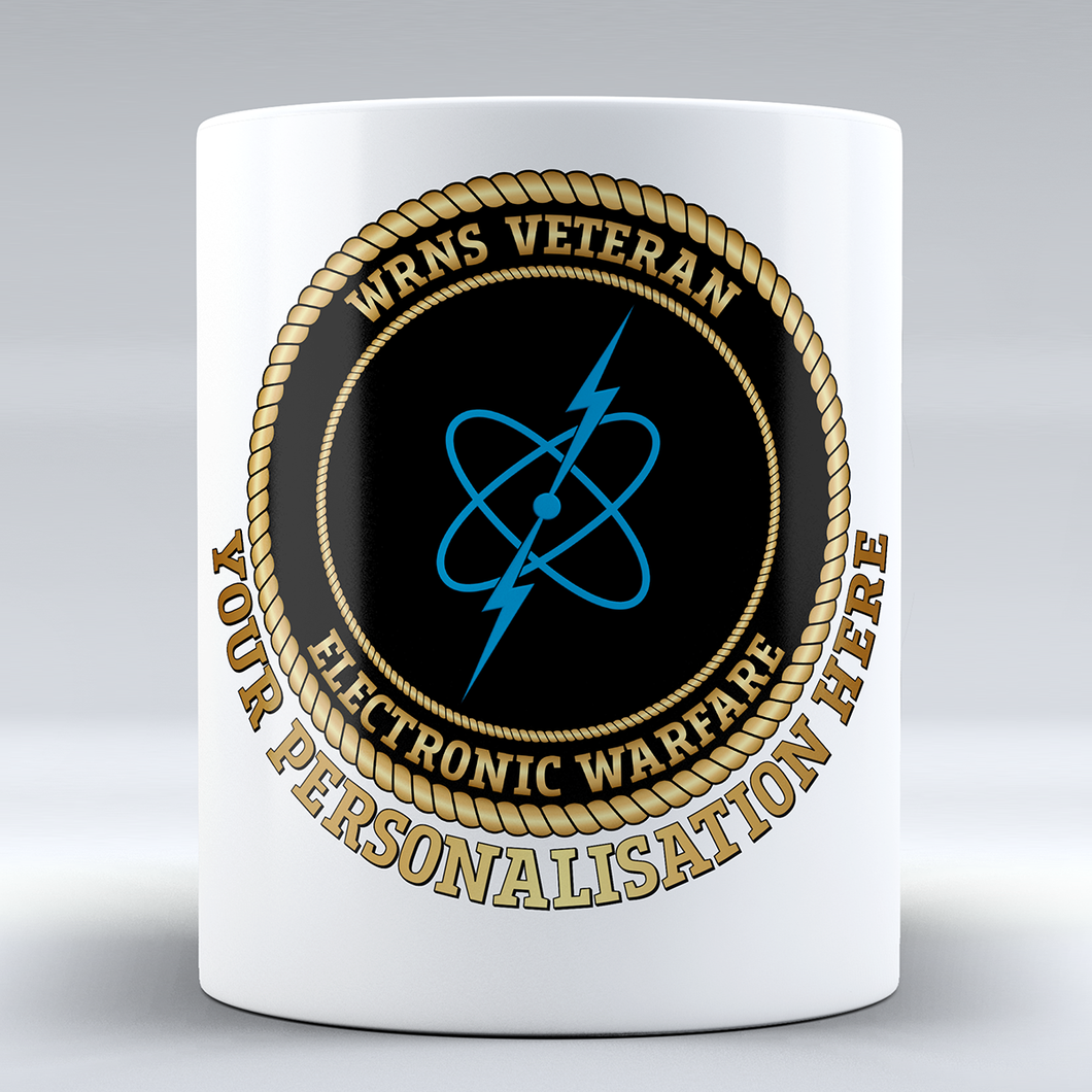 Women's Royal Naval Service Veteran 'Electronic Warfare' Branch Badge Personalised Mug
