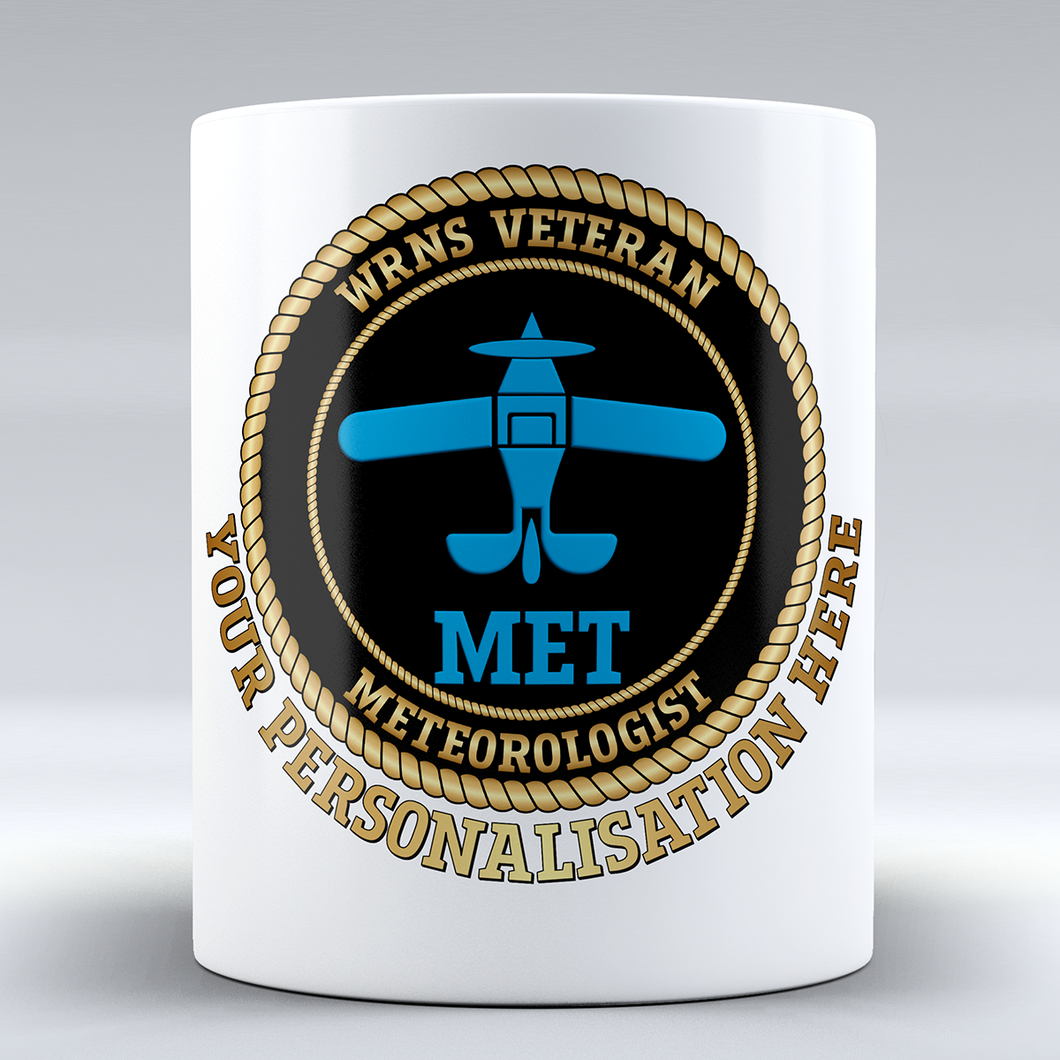 Women's Royal Naval Service Veteran 'FAA - Meteorologist' Branch Badge Personalised Mug