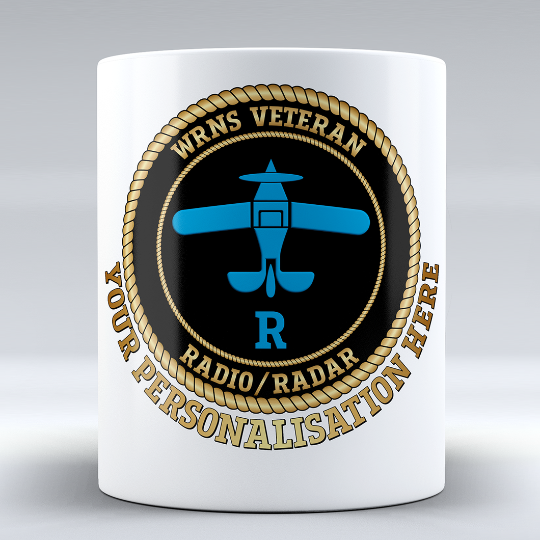 Women's Royal Naval Service Veteran 'FAA - Radio/Radar' Branch Badge Personalised Mug