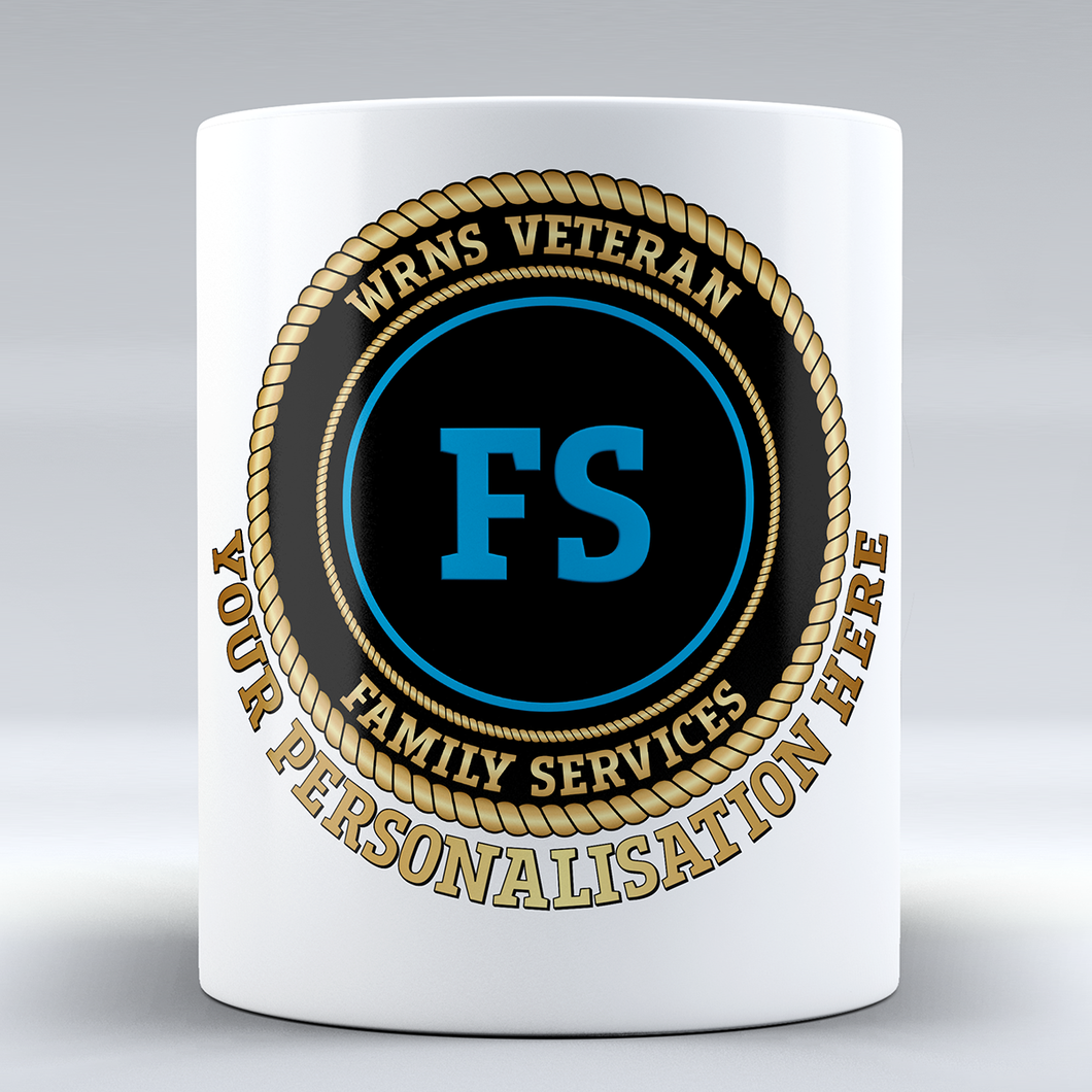 Women's Royal Naval Service Veteran 'Family Services' Branch Badge Personalised Mug
