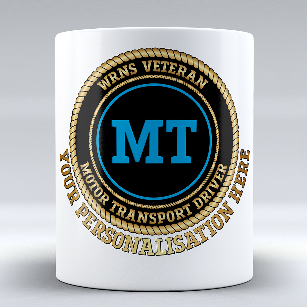 Women's Royal Naval Service Veteran 'Motor Transport Driver' Branch Badge Personalised Mug