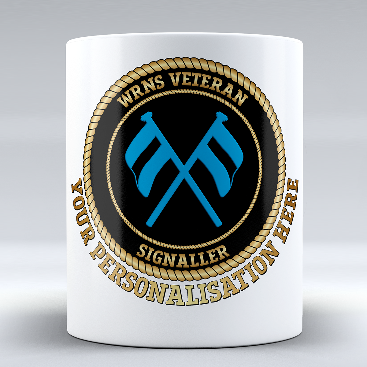 Women's Royal Naval Service Veteran 'Signaller' Branch Badge Personalised Mug