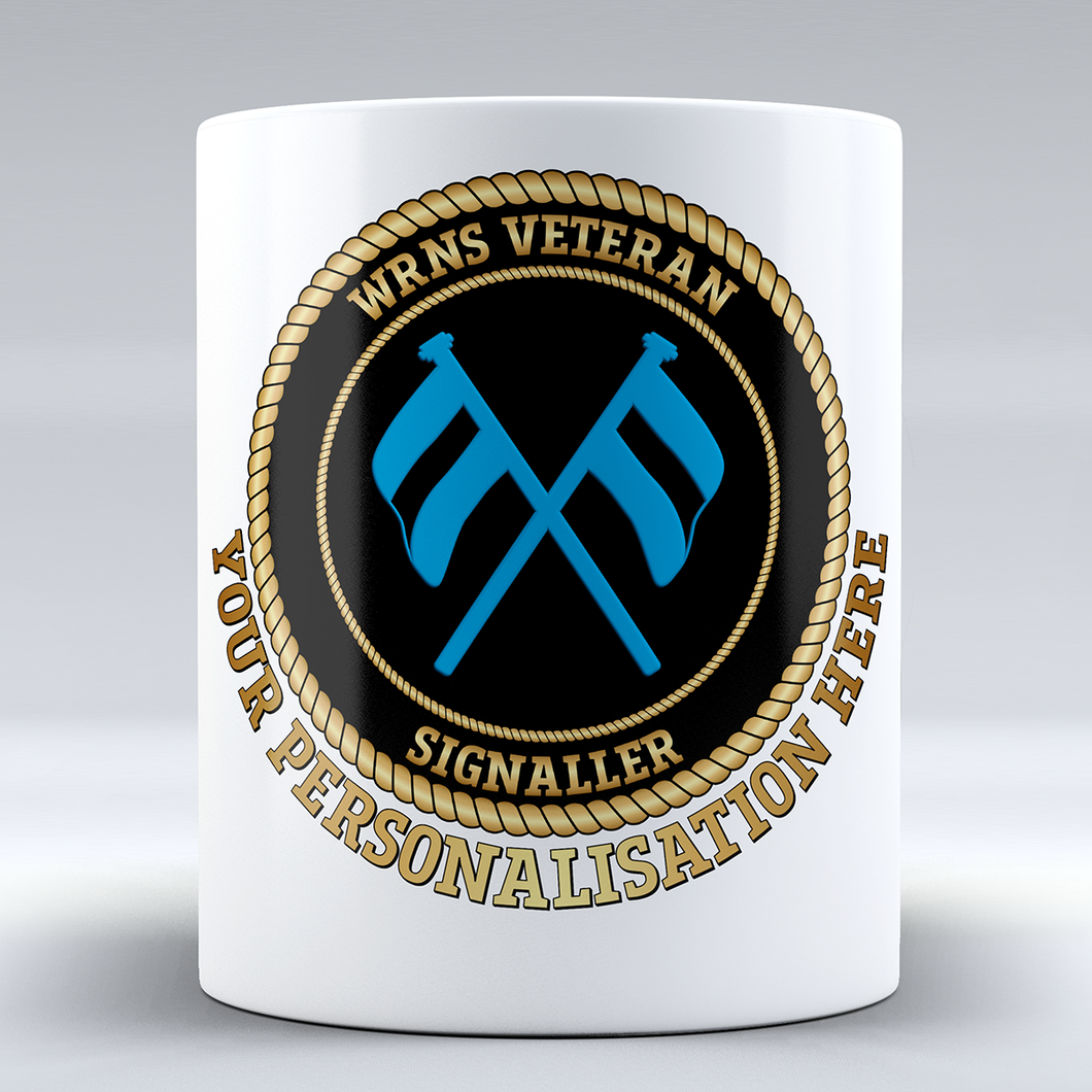 Women's Royal Naval Service Veteran 'Signaller' Branch Badge Personalised Mug