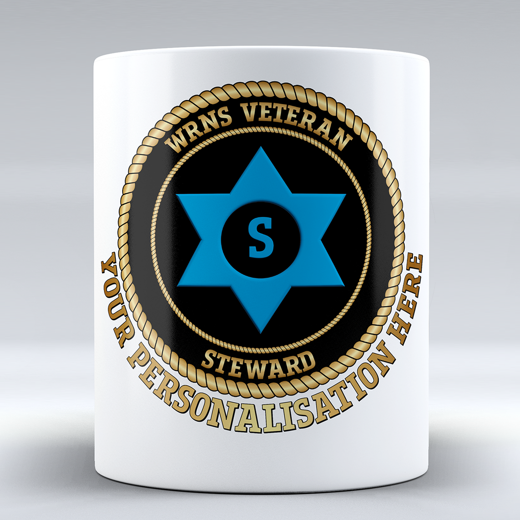 Women's Royal Naval Service Veteran 'Steward' Branch Badge Personalised Mug