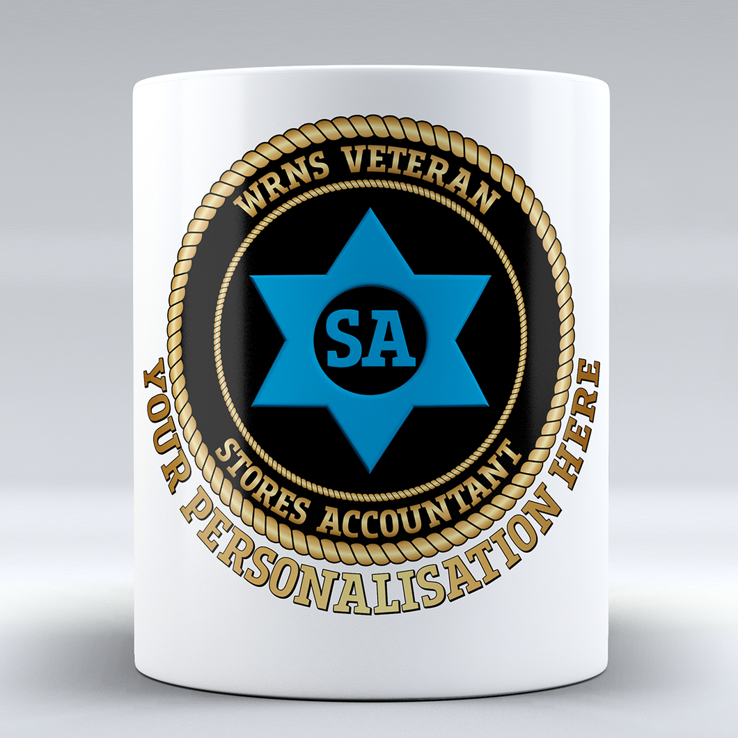 Women's Royal Naval Service Veteran 'Stores Accountant' Branch Badge Personalised Mug