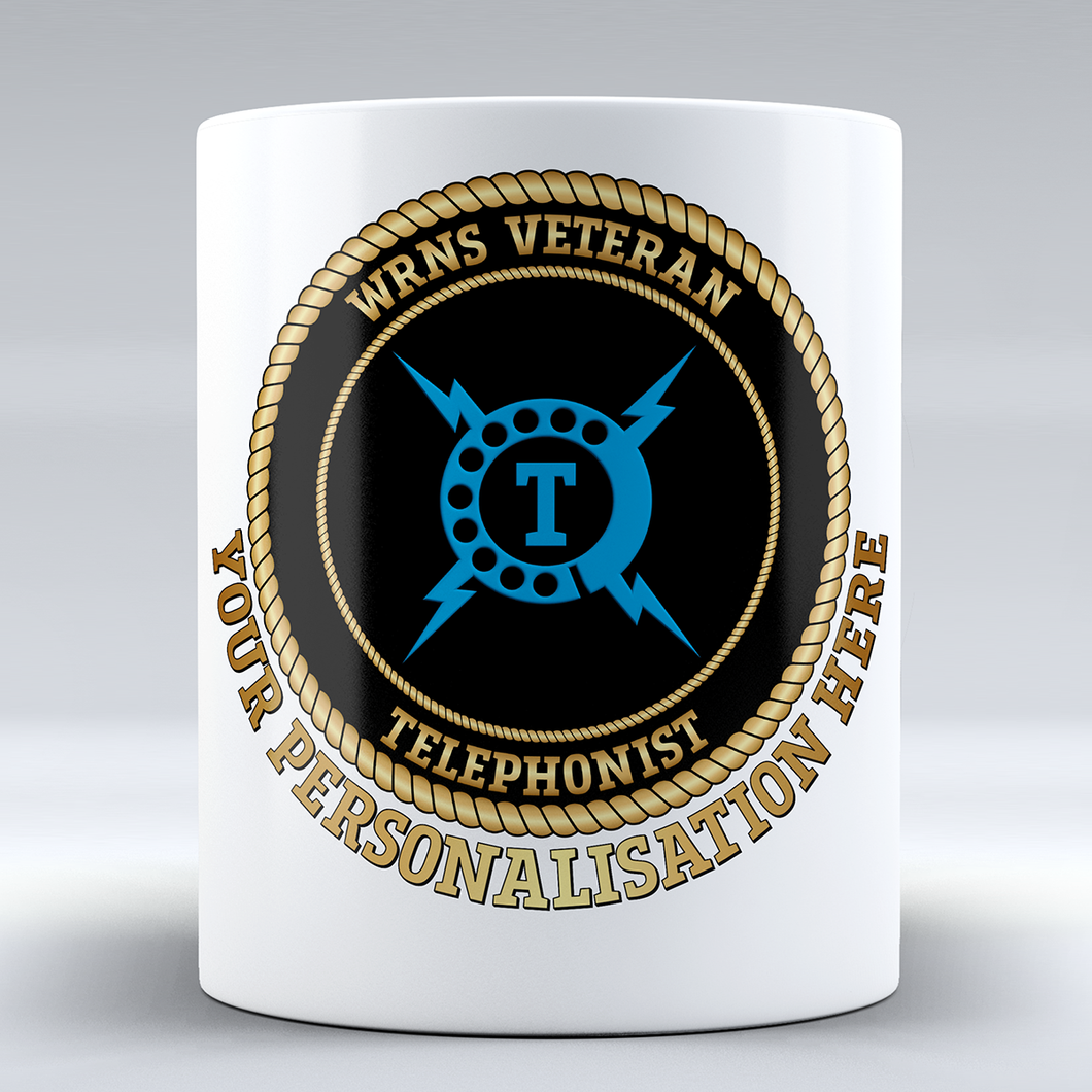 Women's Royal Naval Service Veteran 'Telephonist' Branch Badge Personalised Mug