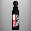 Black WRNS Veteran water bottle with vertical White Ensign design