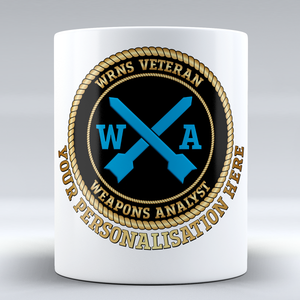 Women's Royal Naval Service Veteran 'Weapons Analyst' Branch Badge Personalised Mug
