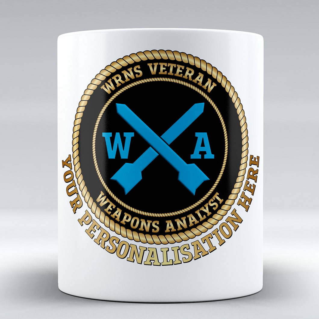 Women's Royal Naval Service Veteran 'Weapons Analyst' Branch Badge Personalised Mug