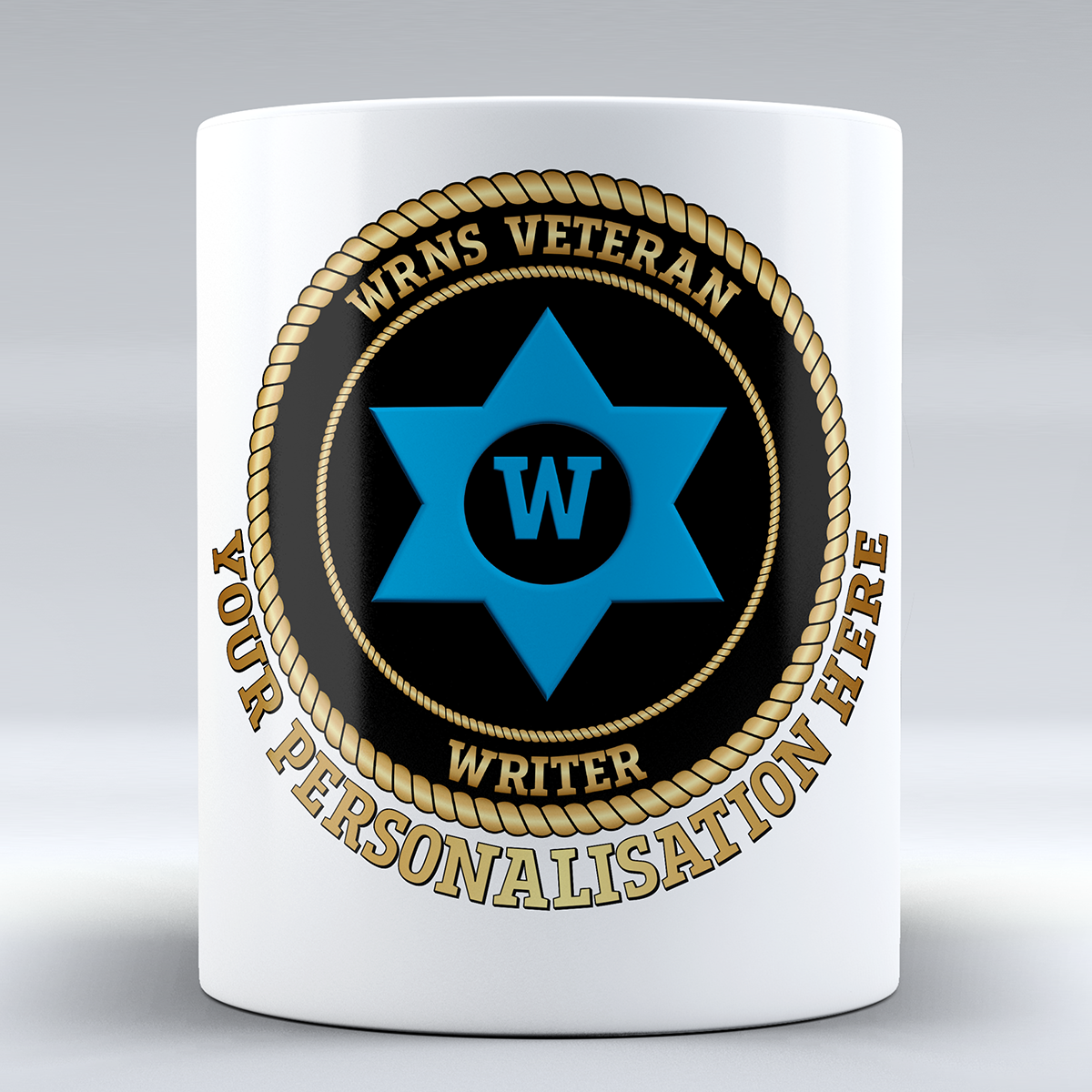 Women's Royal Naval Service Veteran 'Writer' Branch Badge Personalised Mug