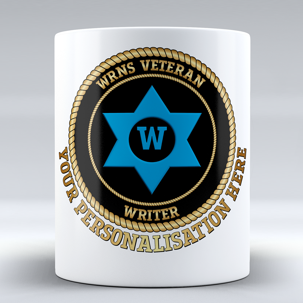 Women's Royal Naval Service Veteran 'Writer' Branch Badge Personalised Mug