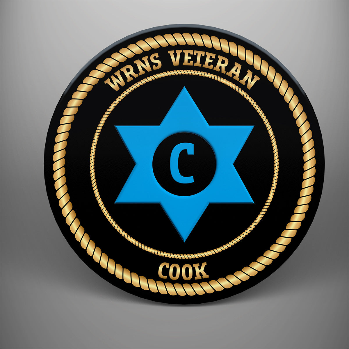 WRNS Veteran 'Cook' design on a glass coaster set