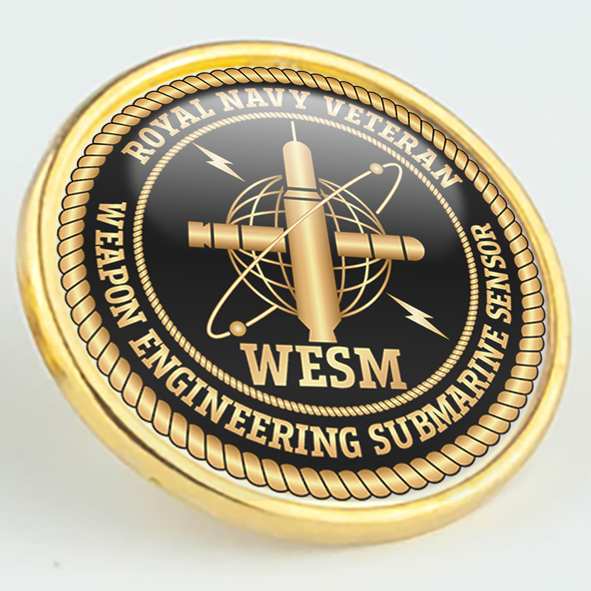 Royal Navy Veteran 'Weapon Engineering Submarine Sensor' Pin/Lapel Badge