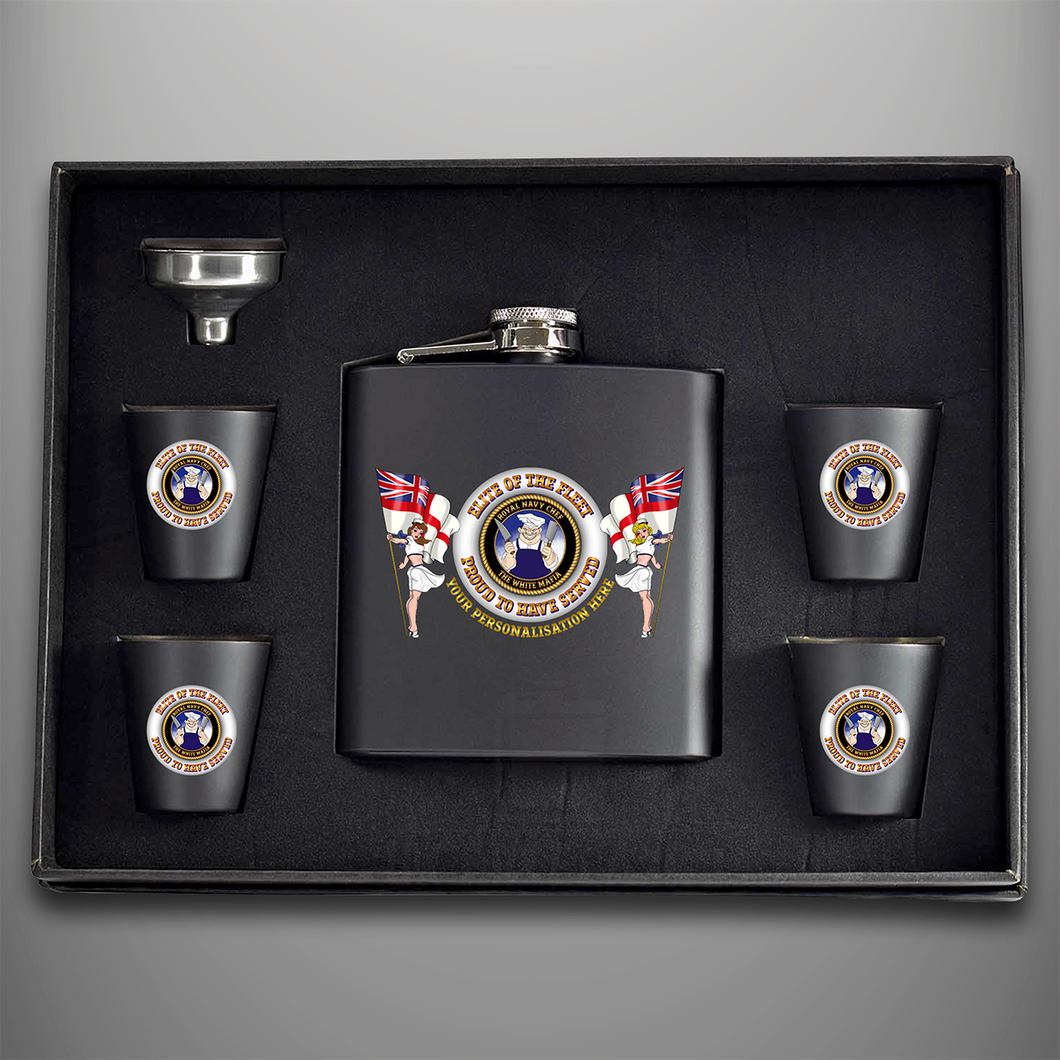 Elite of the Fleet 'White Mafia' Hip Flask - Personalised