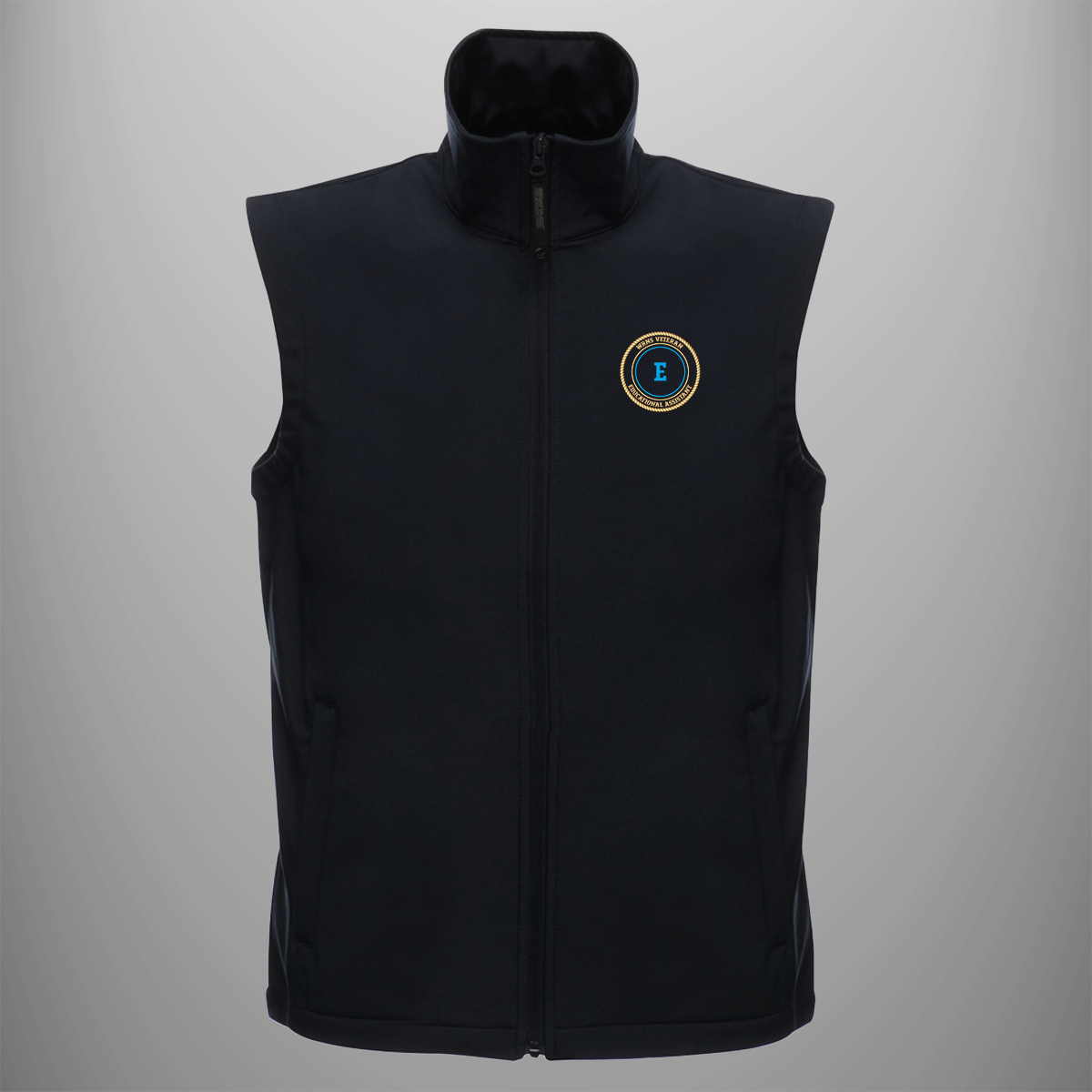 Women's Royal Naval Service 'Educational Assistant' Veteran soft shell body warmer in black — front view