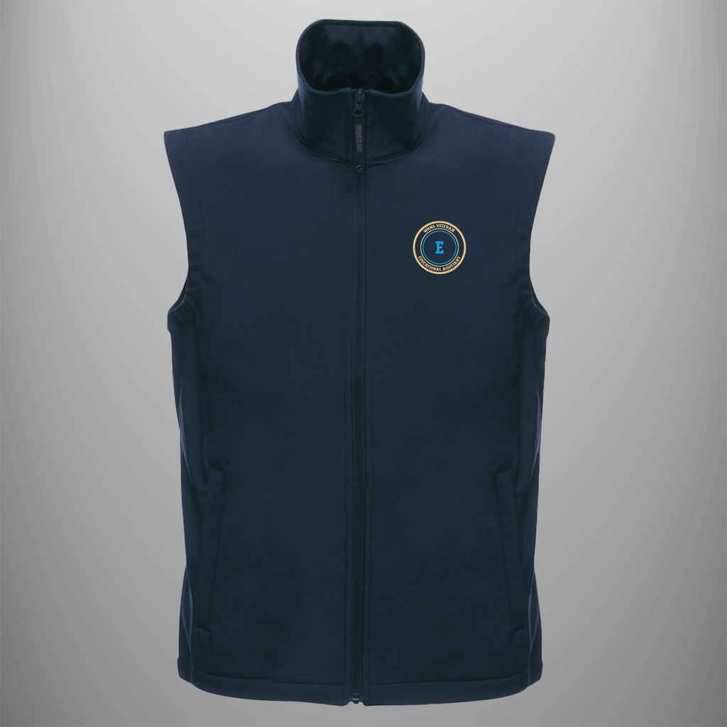 Women's Royal Naval Service 'Educational Assistant' Veteran soft shell body warmer in navy blue — front view