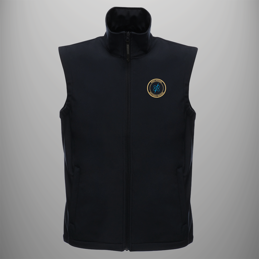 Women's Royal Naval Service 'Electronic Warfare' Veteran soft shell body warmer in black — front view