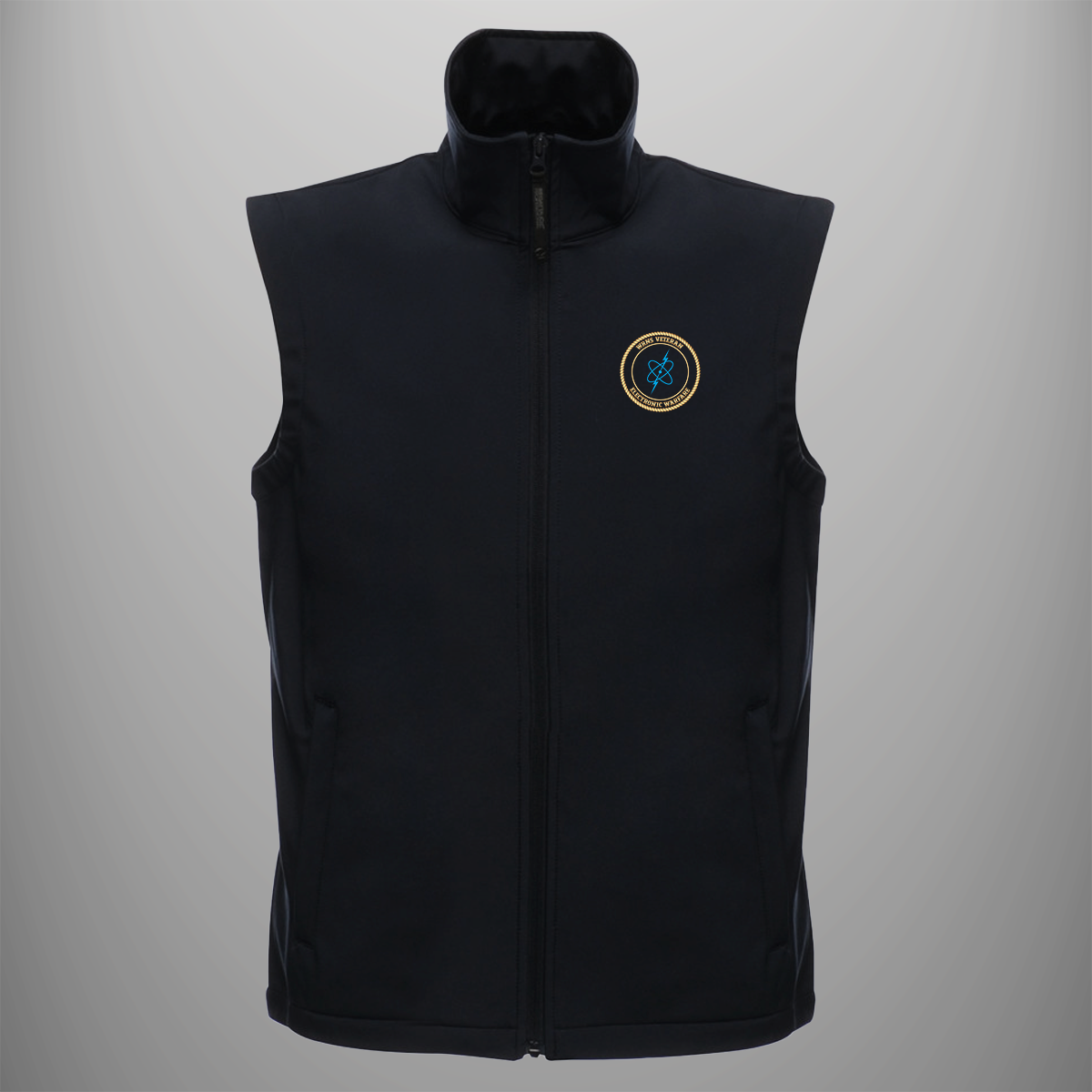 Women's Royal Naval Service 'Electronic Warfare' Veteran soft shell body warmer in black — front view