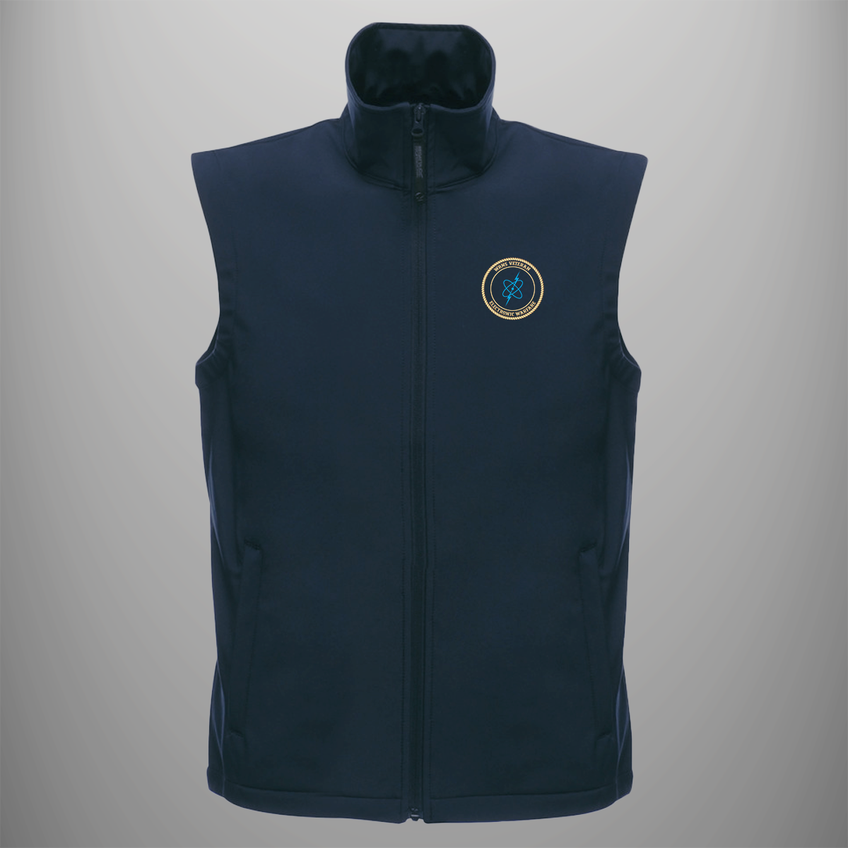 Women's Royal Naval Service 'Electronic Warfare' Veteran soft shell body warmer in navy blue — front view