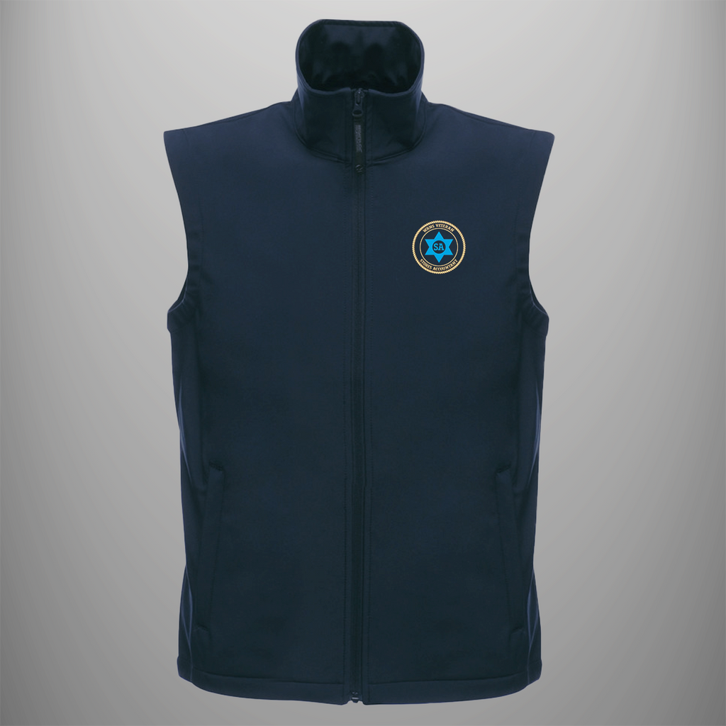 Women's Royal Naval Service 'Stores Accountant' Veteran soft shell body warmer in navy blue — front view