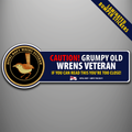 Grumpy Old Wrens Veteran laminated bumper stickers