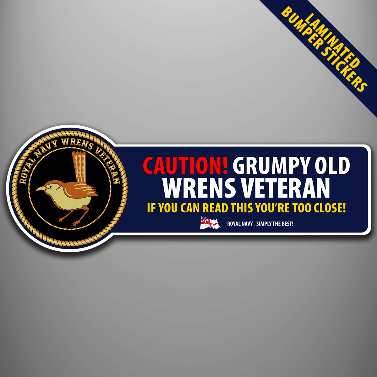 Grumpy Old Wrens Veteran laminated bumper stickers