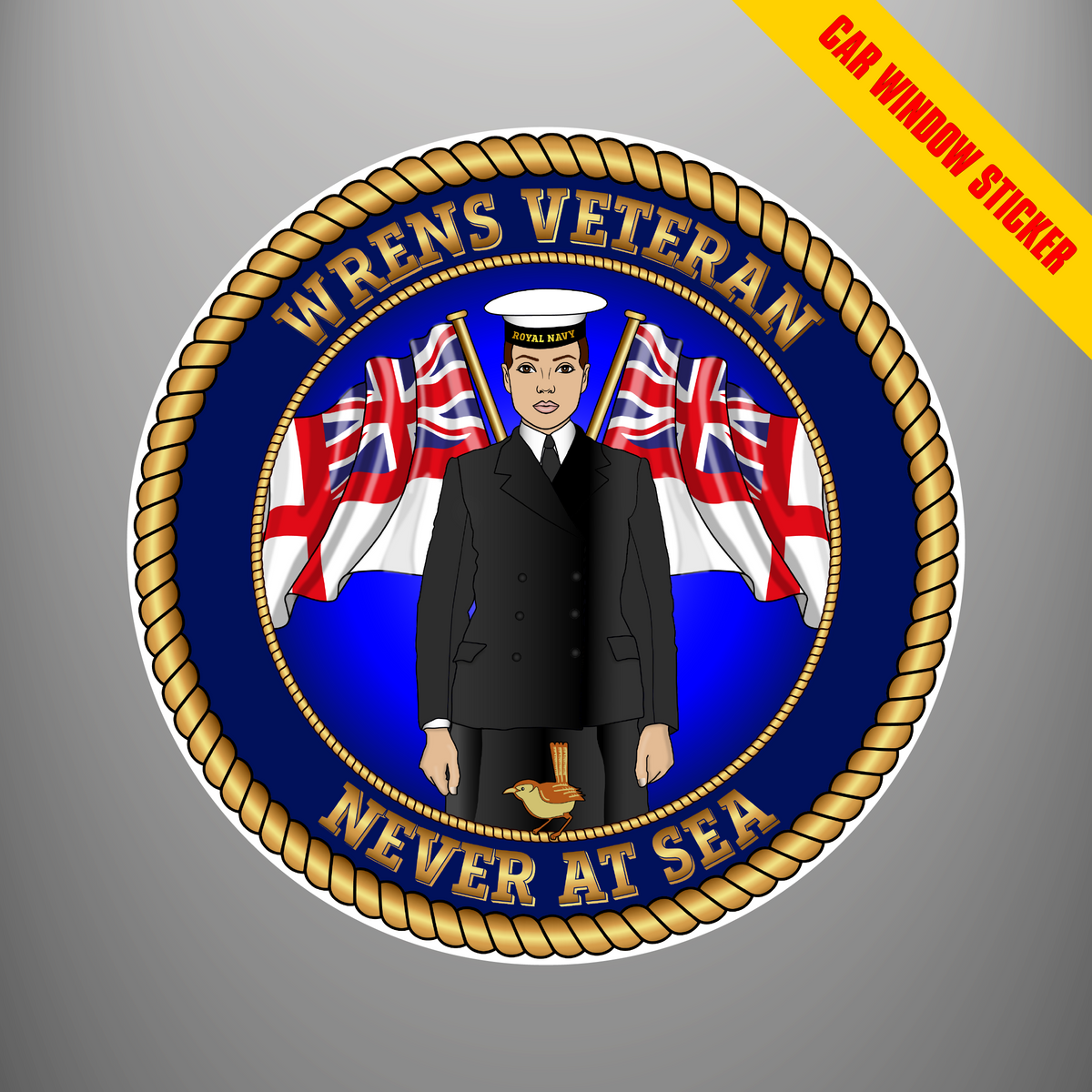 Wrens Veteran Never at Sea car window stickers