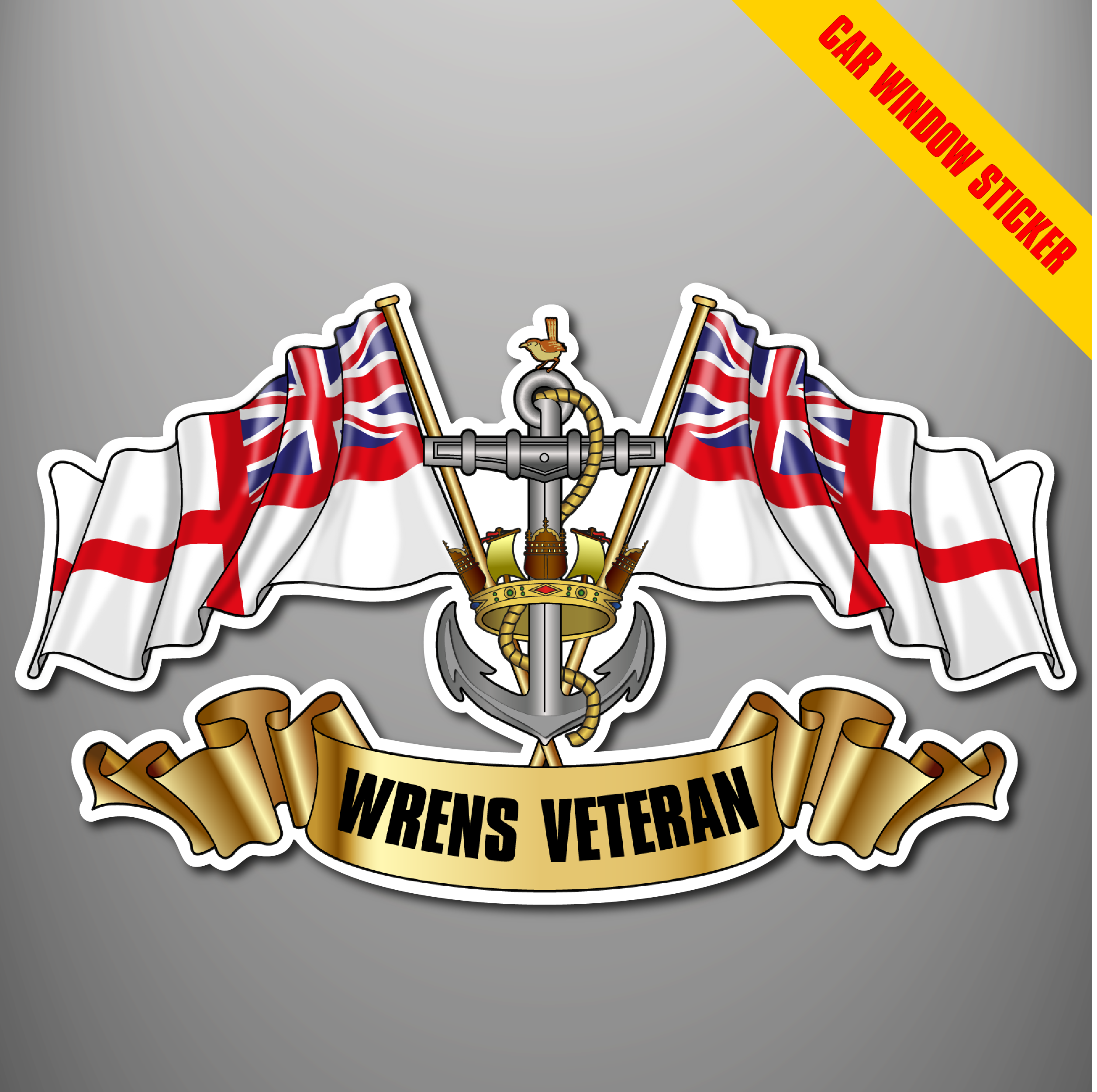 Wrens Veteran 'Ensigns' Car Window Sticker