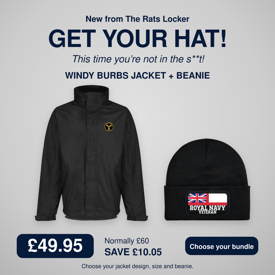 GET YOUR HAT! Windy Burbs jacket and beanie bundle £49.95. Save £10.05 when you buy both together.