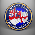 Royal Navy Veteran, frosted tempered glass single coaster