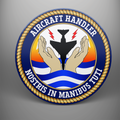 Aircraft Handler 'Branch Crest', frosted tempered glass single coaster