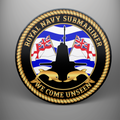 Royal Navy Submariner, frosted tempered glass single coaster