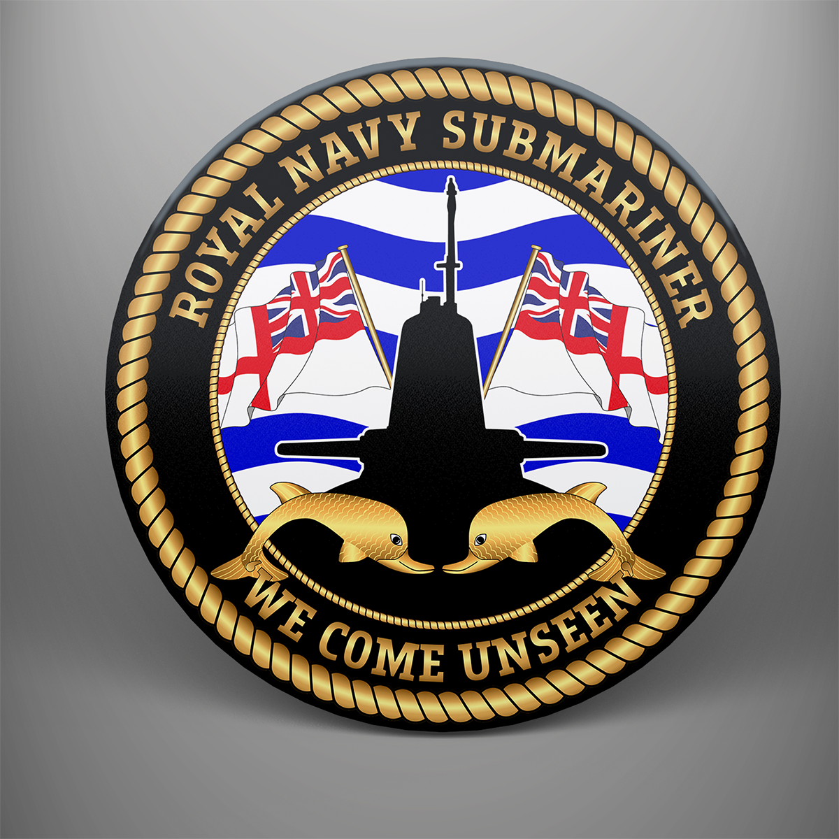 Royal Navy Submariner, frosted tempered glass single coaster