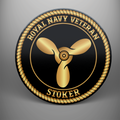Royal Navy Veteran 'Stoker', frosted tempered glass single coaster