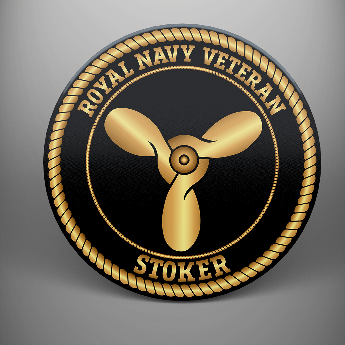 Royal Navy Veteran 'Stoker', frosted tempered glass single coaster