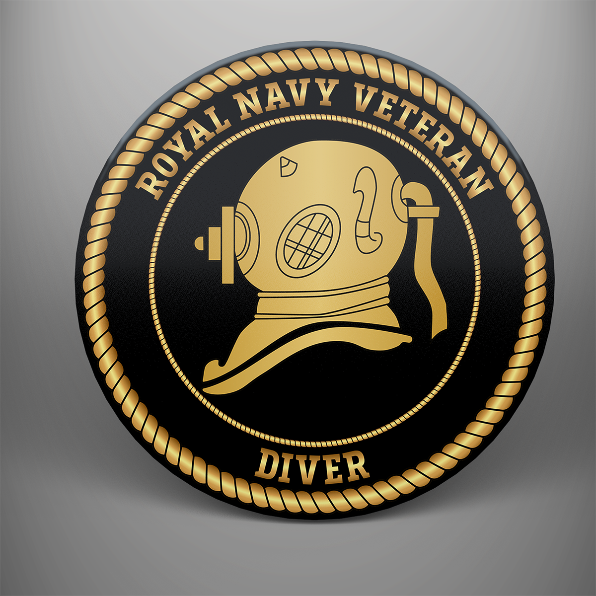 Royal Navy Veteran 'Diver', frosted tempered glass single coaster